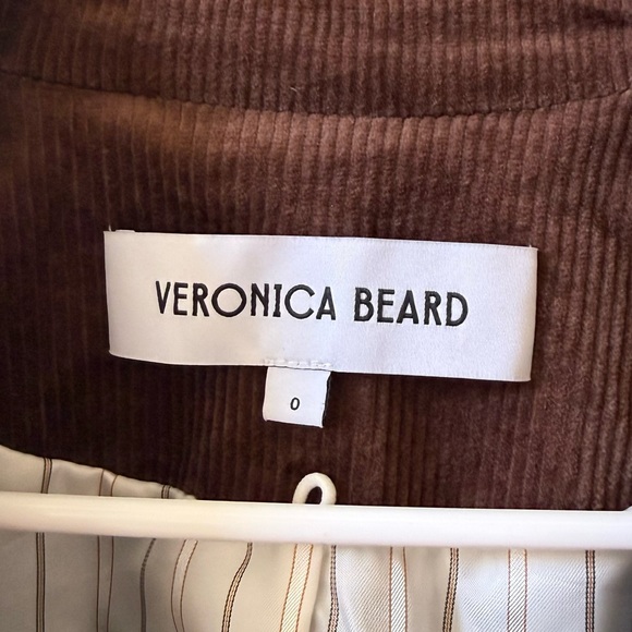 VERONICA BEARD Reagan Corduroy Dickey Jacket Dark Cocoa Brown Sz 0 - Picture 9 of 10